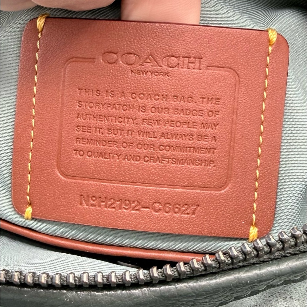 Coach Lori Shoulder Bag Wristlet Set Sage Aqua Pebble Leather Pewter C6627 - Picture 14 of 14